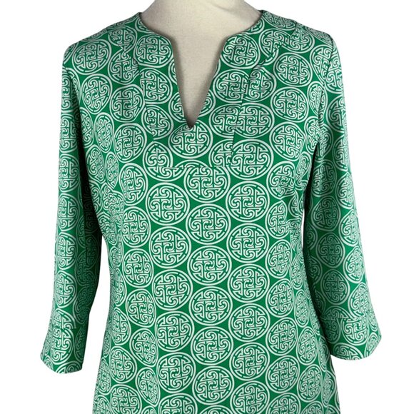 KATHERINE WAY Green & White Tunic Dress Size XS - Picture 9 of 10